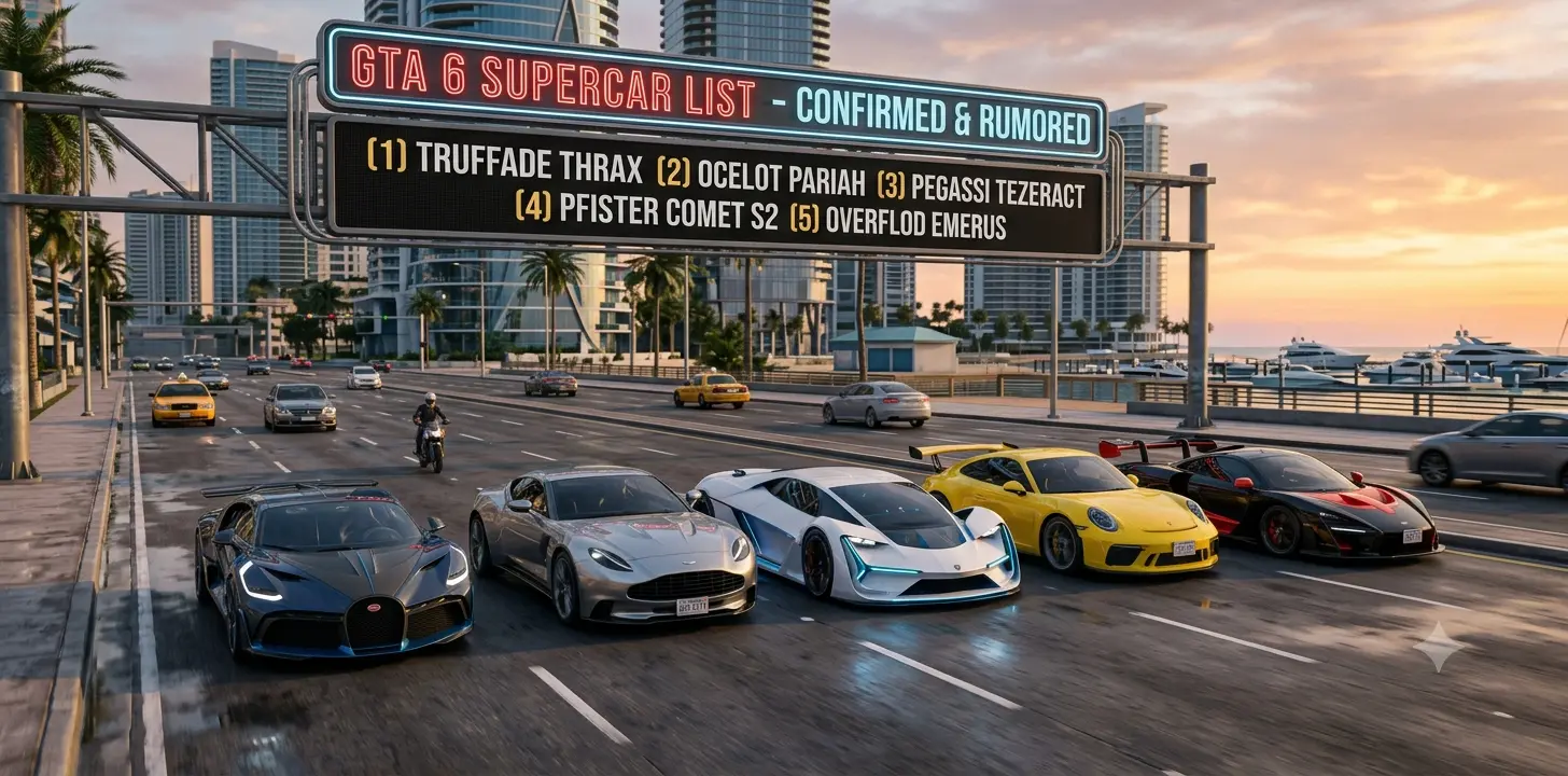 GTA 6 Supercar List - Confirmed and Leaked Vehicles